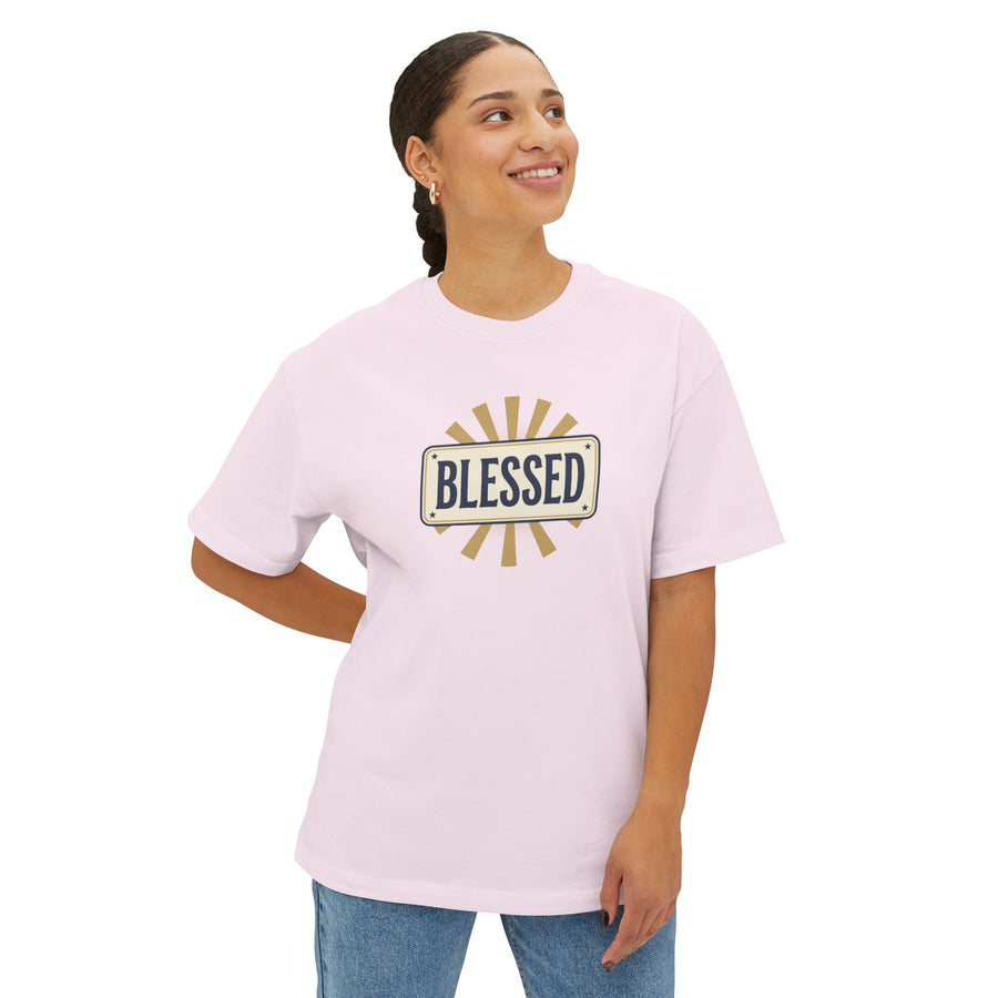 Blessed Vintage Sign T-Shirt — Oversized Boxy Tee