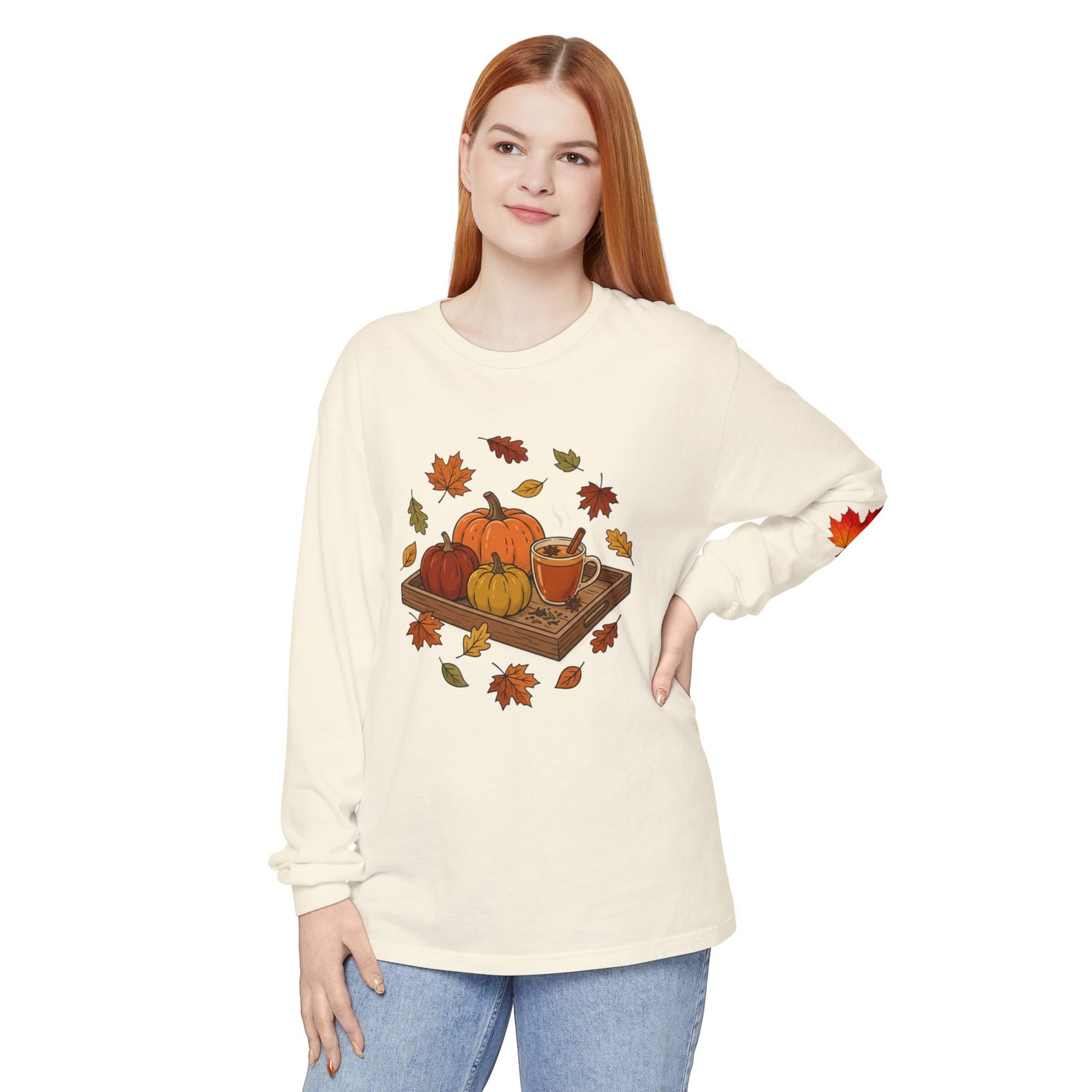 Autumn Pumpkin Tray Long Sleeve Tee