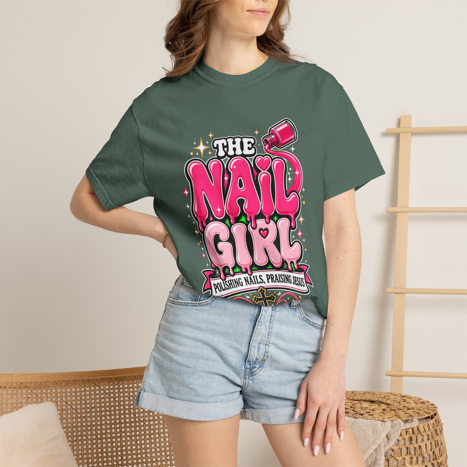 The Nail Girl T-Shirt — Polishing Nails, Praising Jesus Graphic Tee