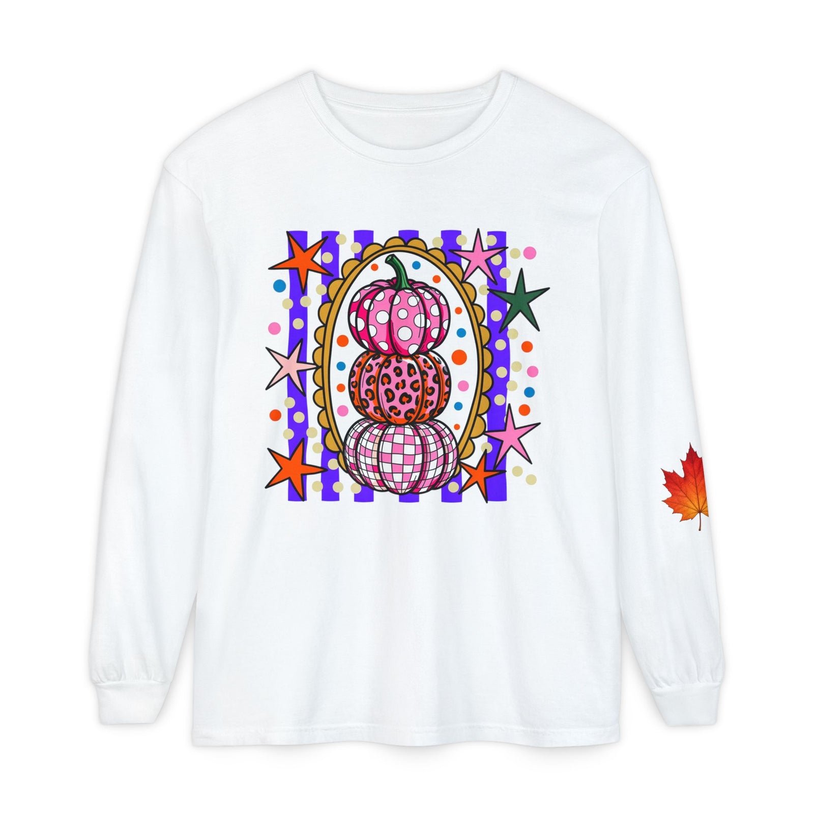 Autumn Pop Art Pumpkin Long Sleeve Shirt