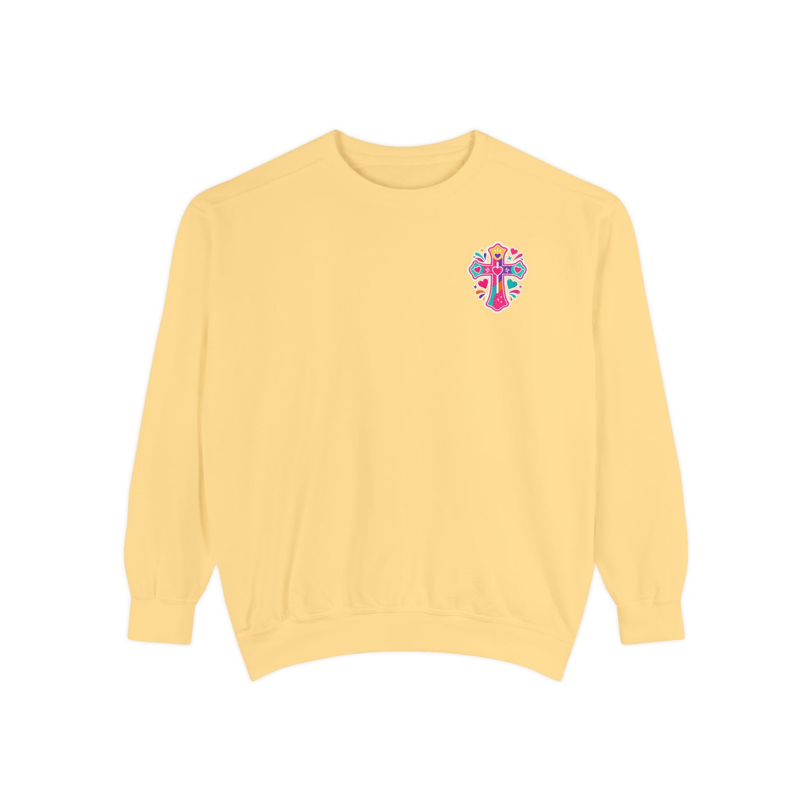 Christian Pajama Sweatshirt — "I Have Messy Hair, Pajamas On, Jesus Still Loves Me" Cozy Crewneck