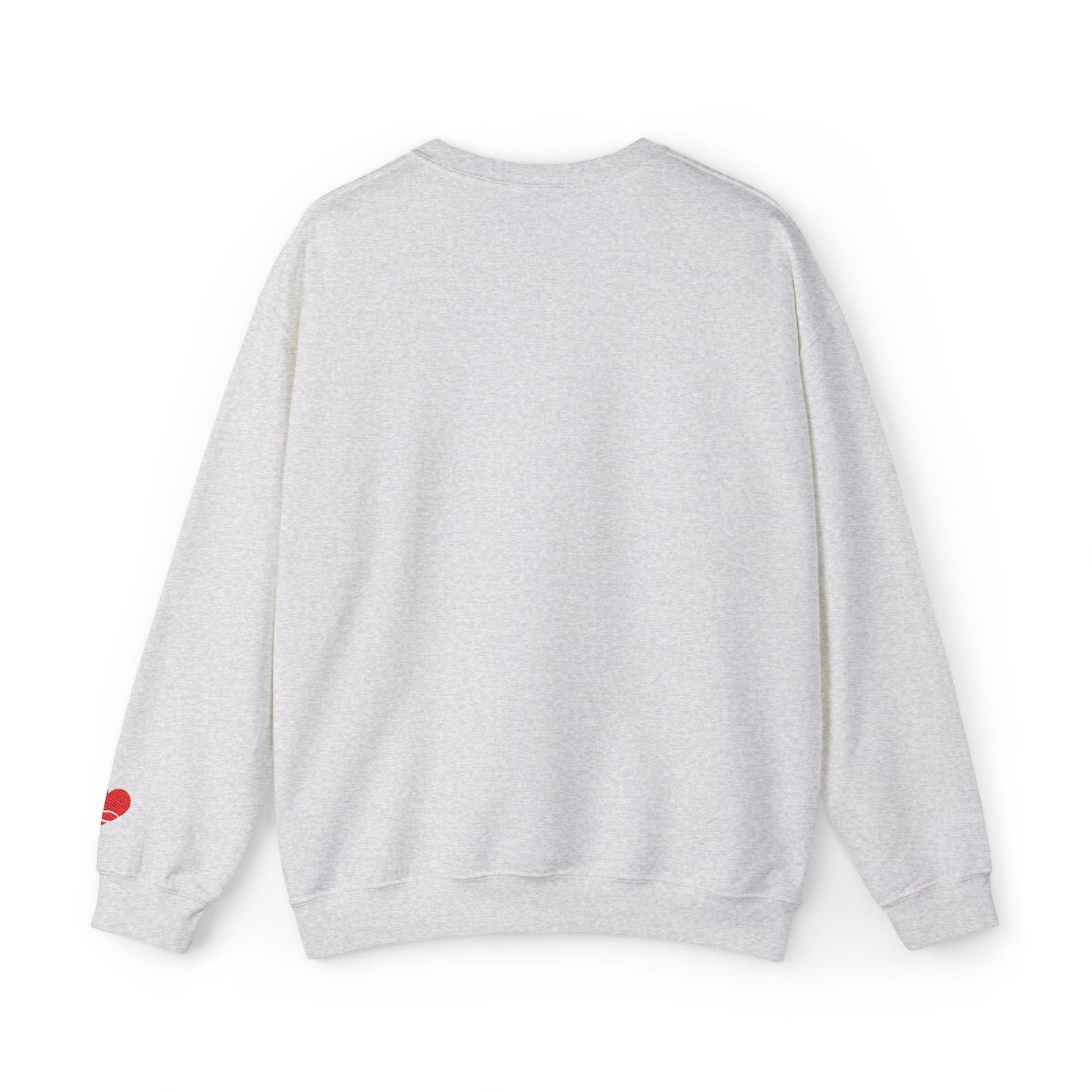 Crewneck Sweatshirt — 'AGAIN NEVER' Floral Text Design, White Cozy Pullover