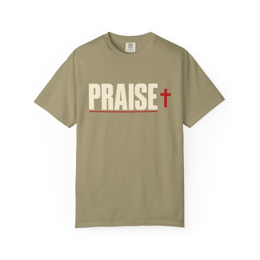 Praise T-Shirt — Faith Graphic Tee with Cross