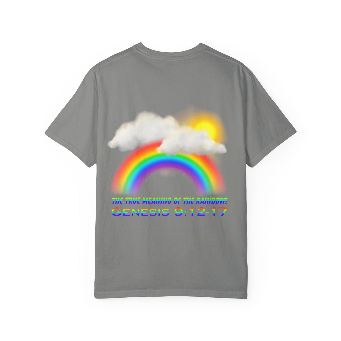 T-Shirt — Rainbow & Genesis 9:12-17 Faith Graphic