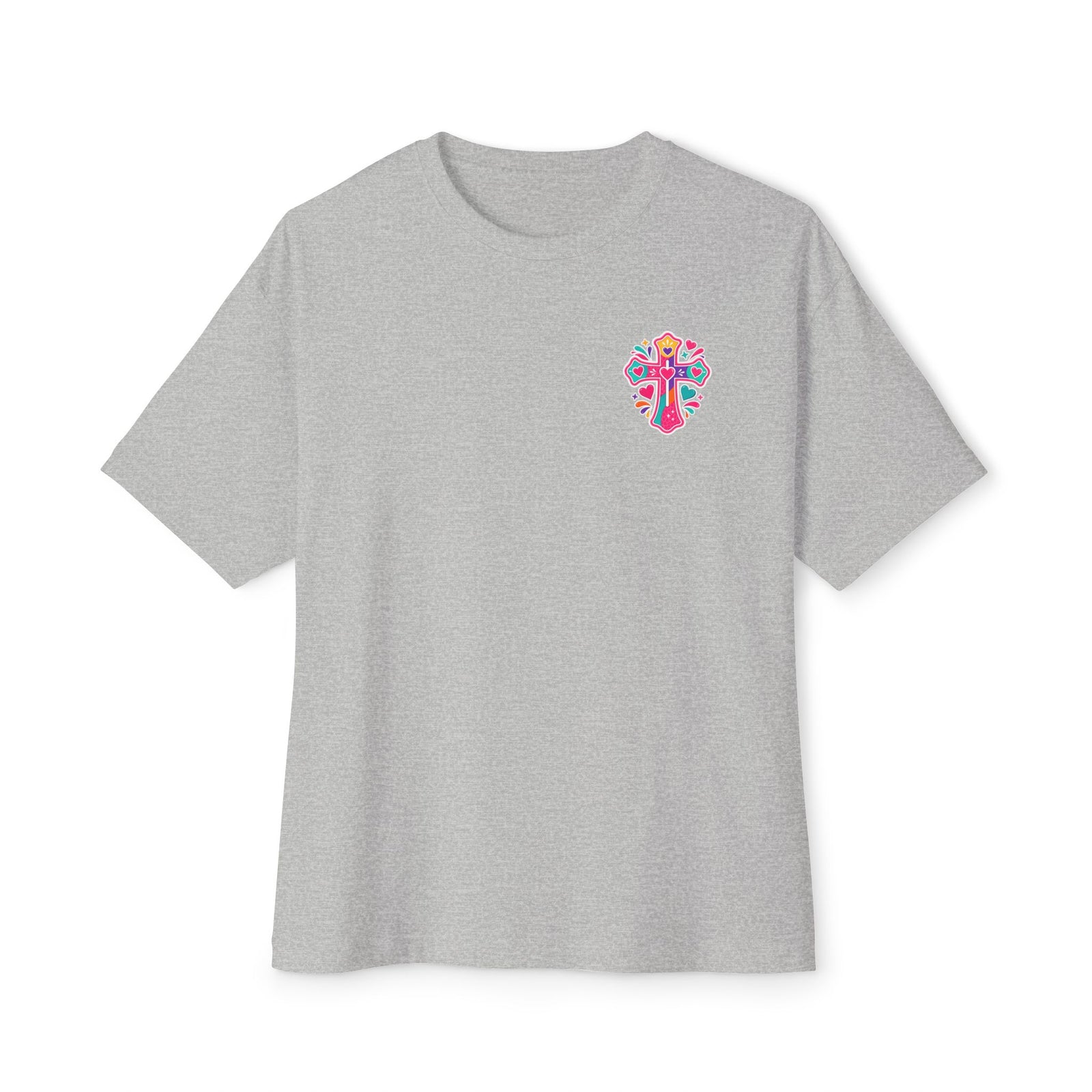 Christian Tee — "I Have Messy Hair, Pajamas On, But Jesus Still Loves Me" Boxy T-Shirt