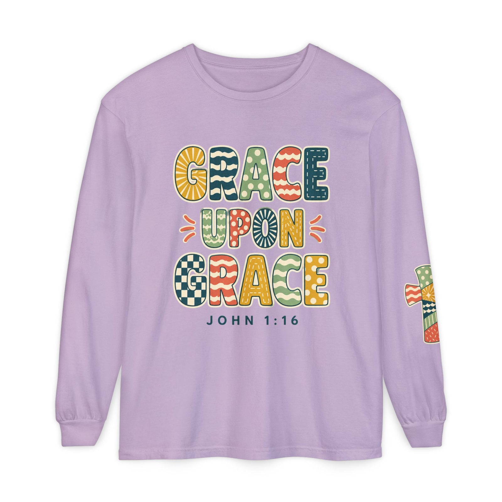 Grace Upon Grace Long Sleeve T-Shirt — John 1:16 Christian Tee