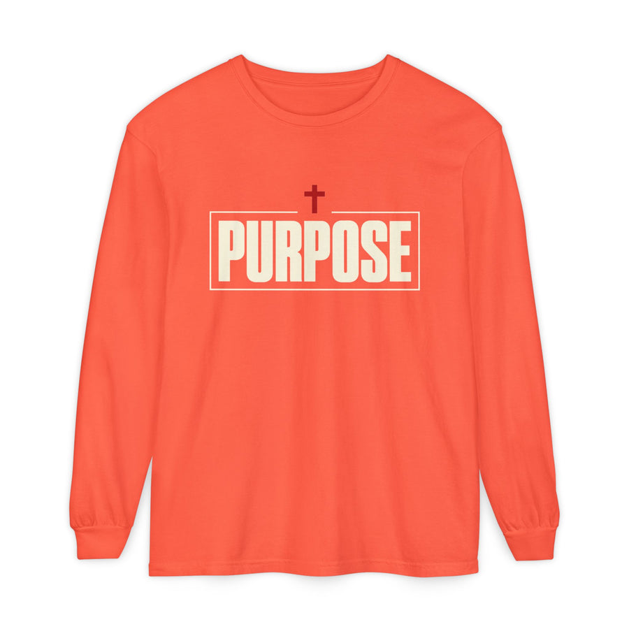 Purpose Long Sleeve Tee — Inspirational Christian Graphic Shirt