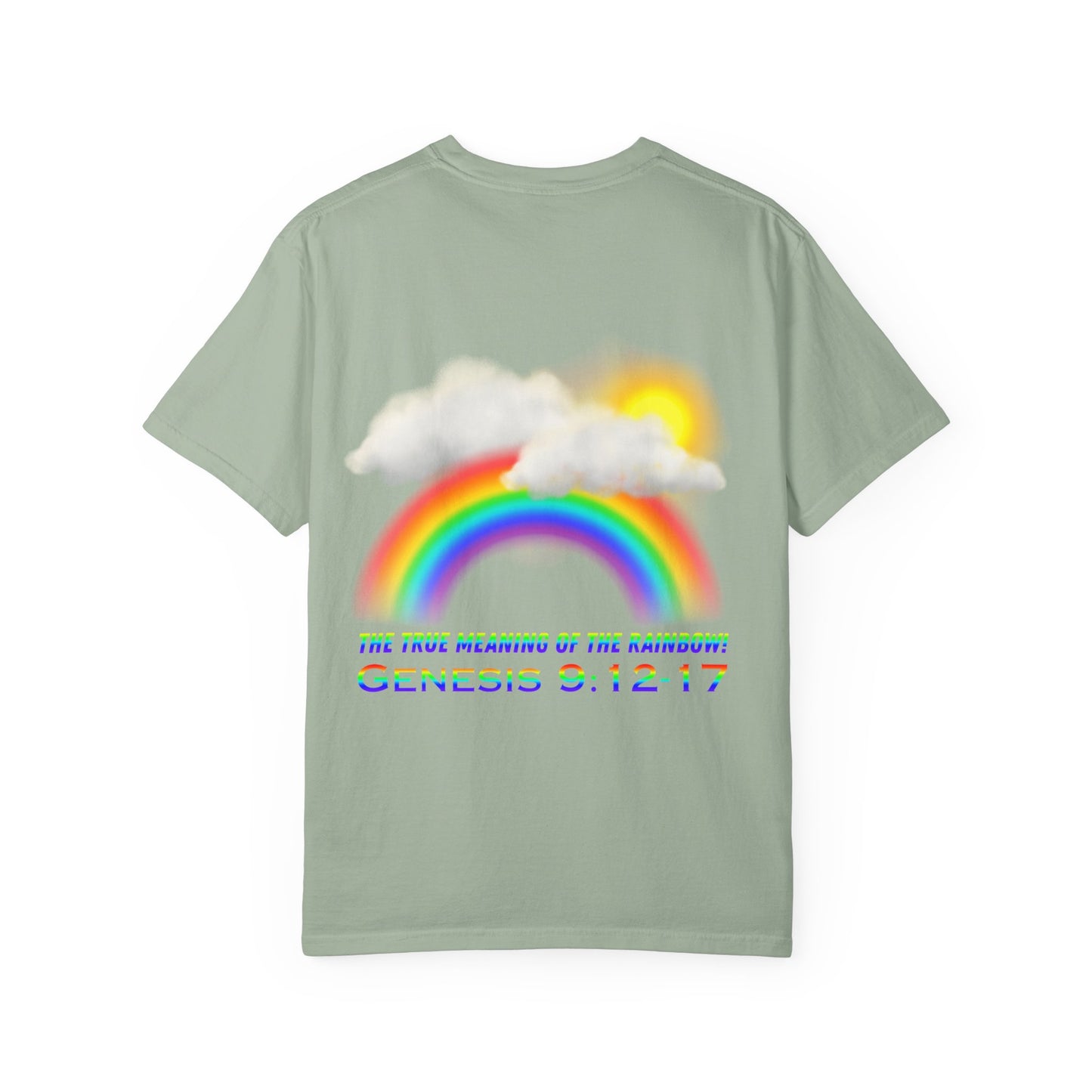 T-Shirt — Rainbow & Genesis 9:12-17 Faith Graphic