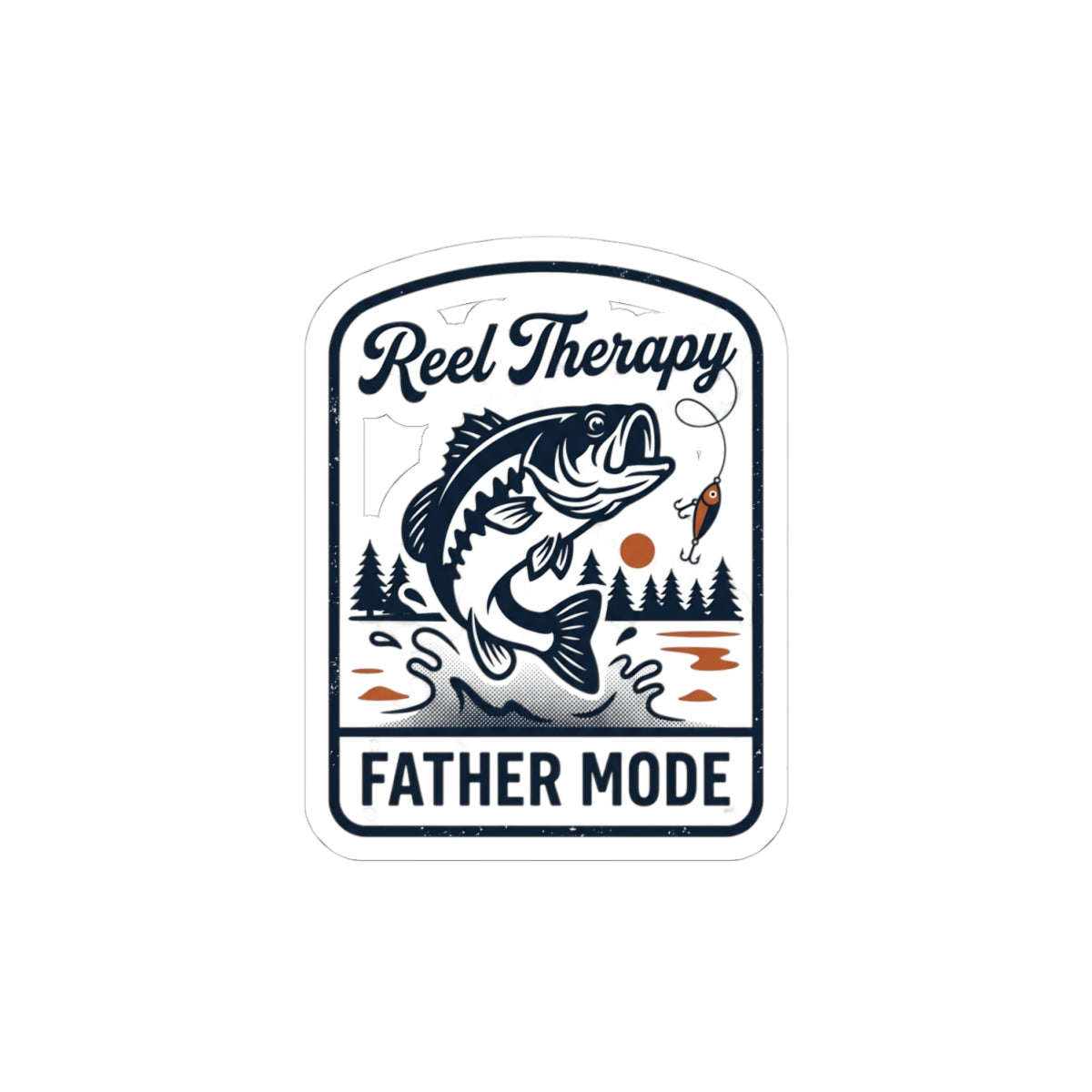 Reel Therapy Fishing Sticker | Father Mode, Retro Dad Humor