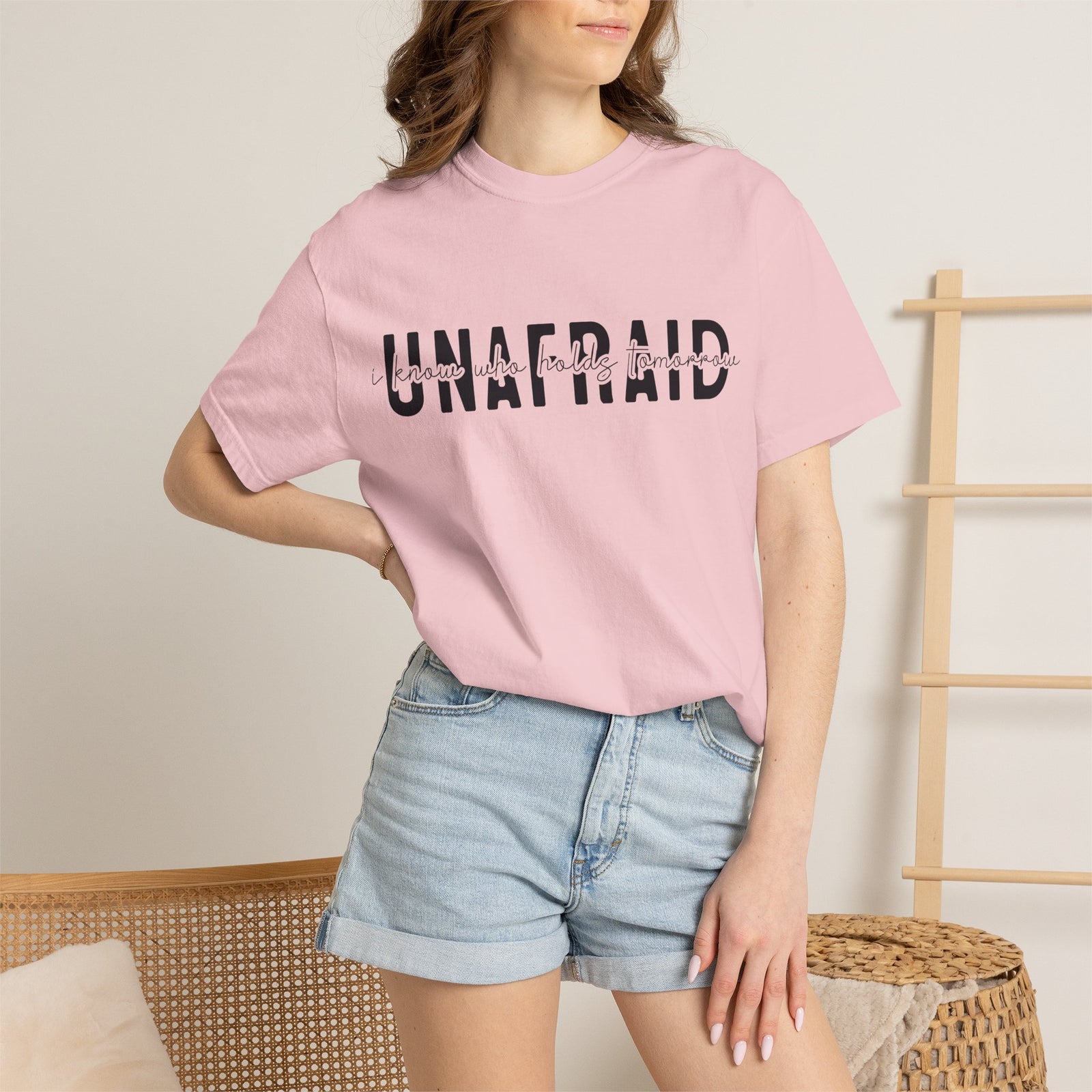 UNAFRAID Graphic Tee — Bold Black Text Chest T-Shirt