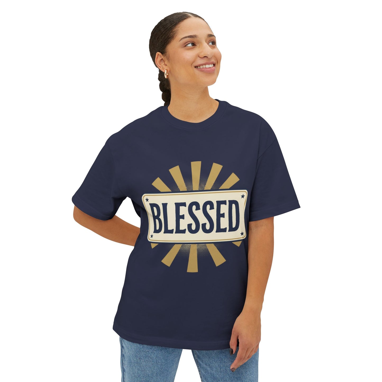 Blessed Vintage Sign T-Shirt — Oversized Boxy Tee