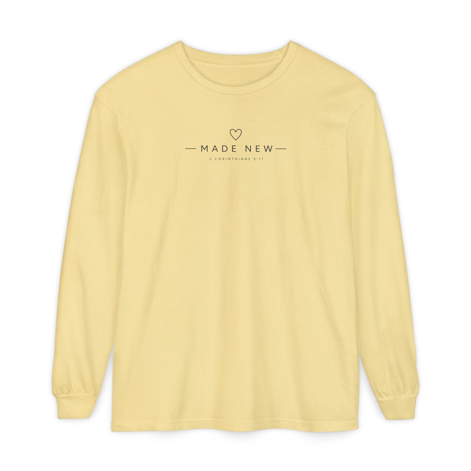 Made New Long Sleeve T-Shirt — Minimal Christian Faith Graphic