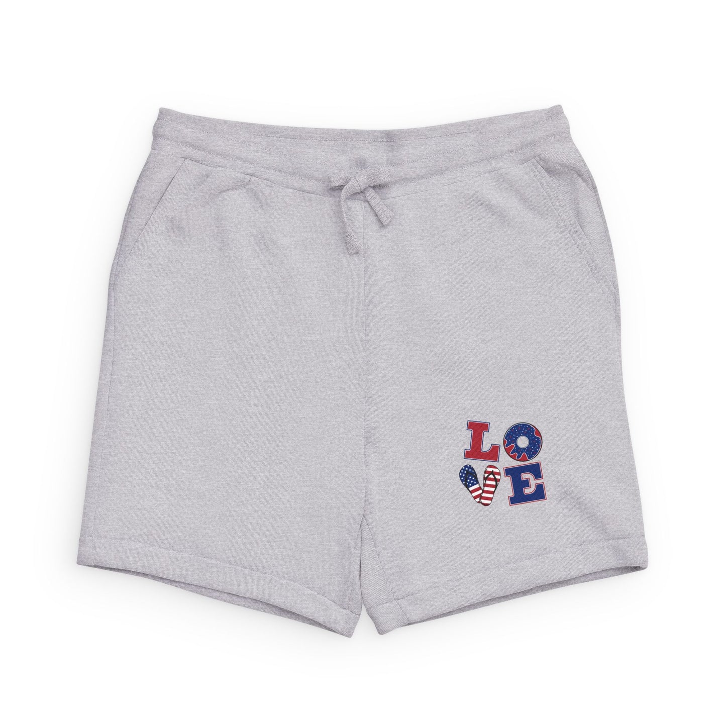 Love USA Graphic Sweatshorts — Patriotic Heart & Flag Casual Lounge Shorts
