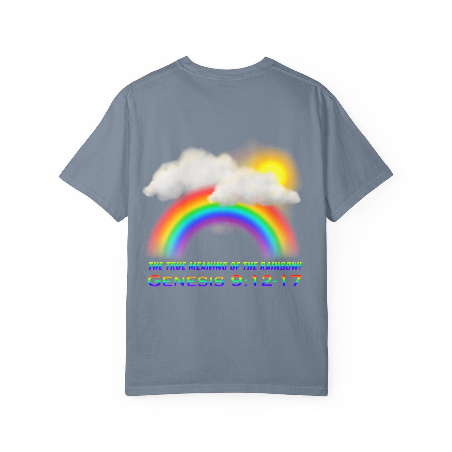 T-Shirt — Rainbow & Genesis 9:12-17 Faith Graphic