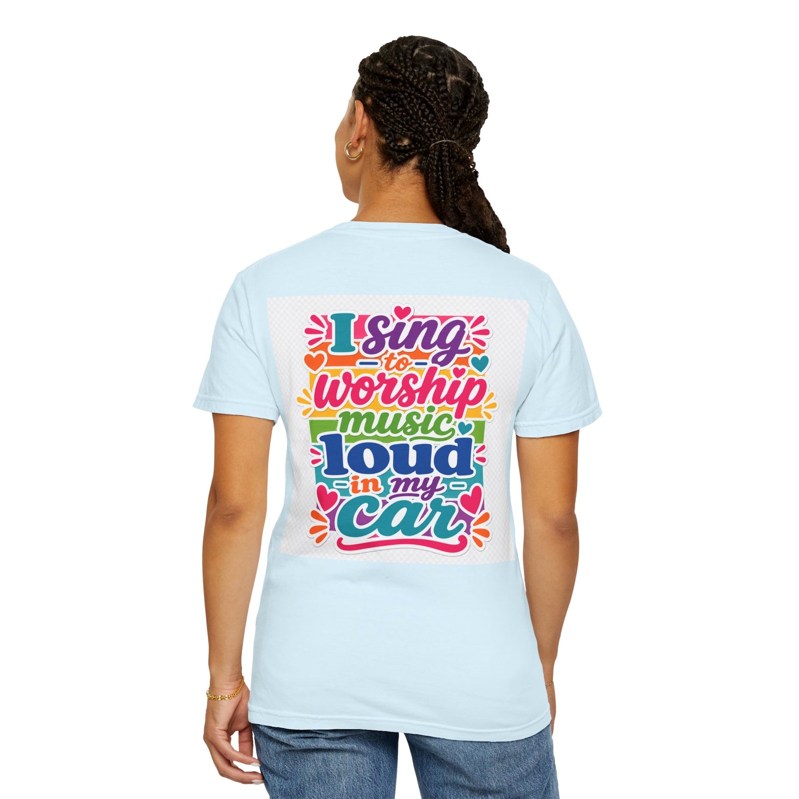 Worship Music T-Shirt — "I Sing to Worship Music Loud in My Car" Graphic Tee