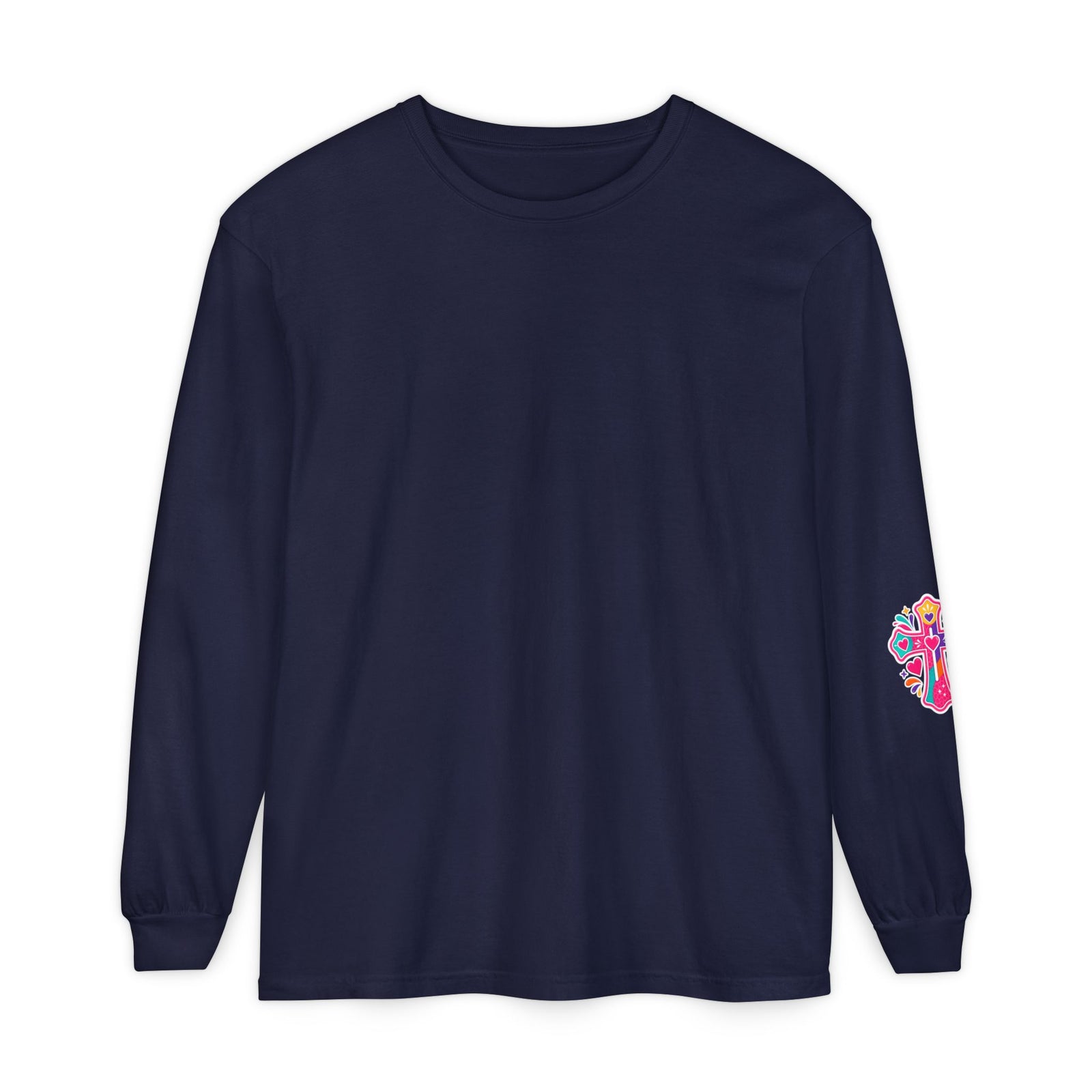 Long Sleeve T‑Shirt — "Warning I Tell Everyone About Jesus" Colorful Faith Graphic