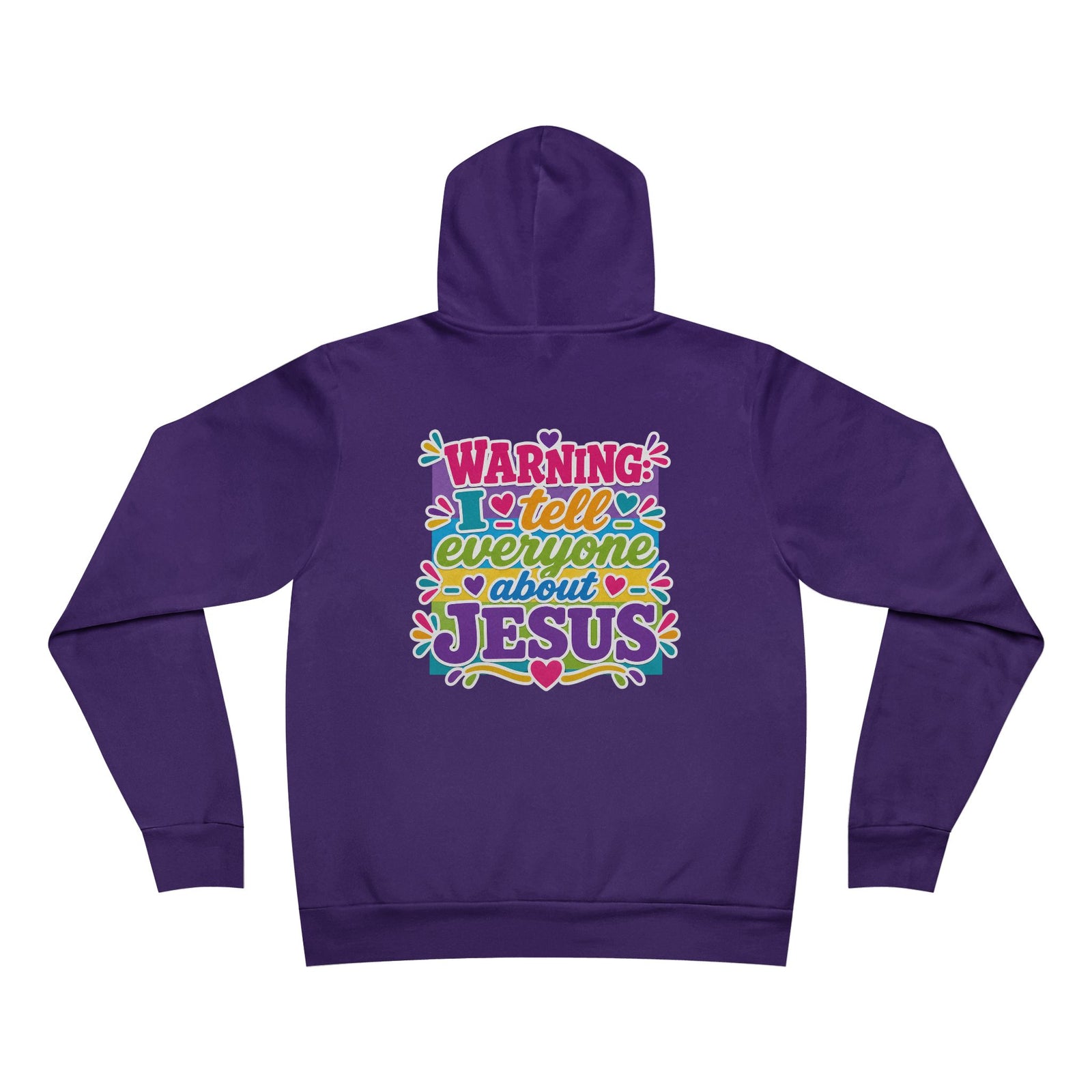 Warning I Tell Everyone About Jesus Hoodie — Colorful Christian Pullover