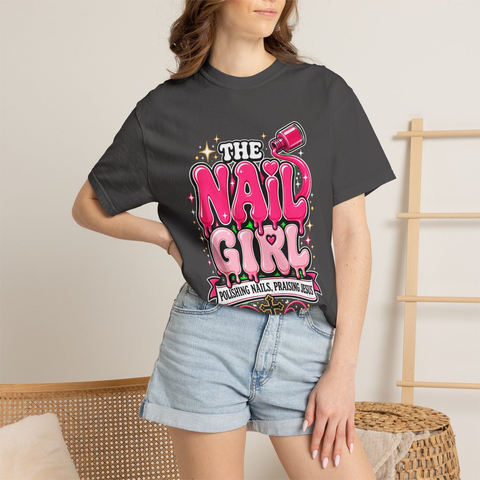 The Nail Girl T-Shirt — Polishing Nails, Praising Jesus Graphic Tee