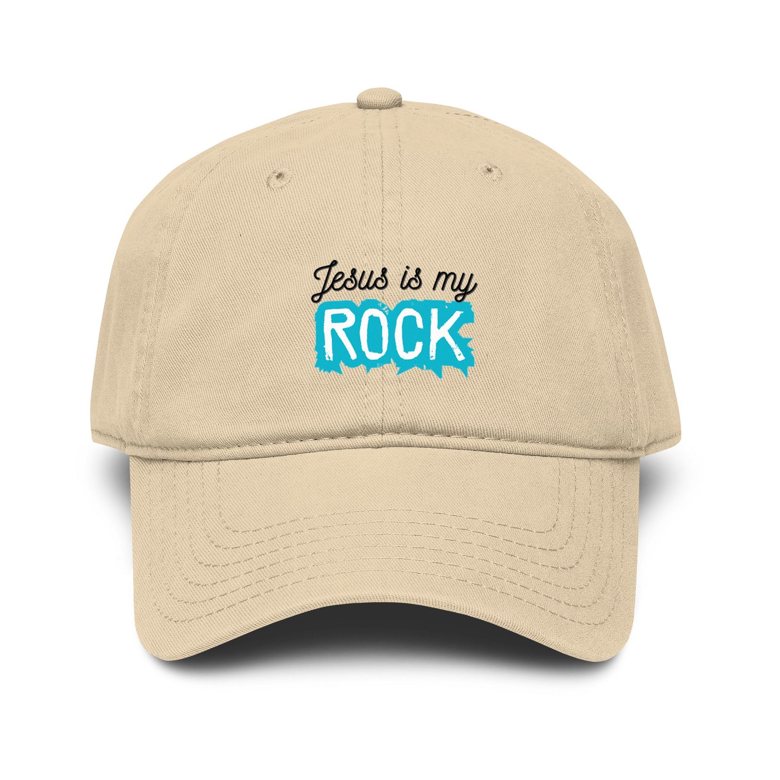Jesus Is My Rock Baseball Cap — Embroidered Faith Hat