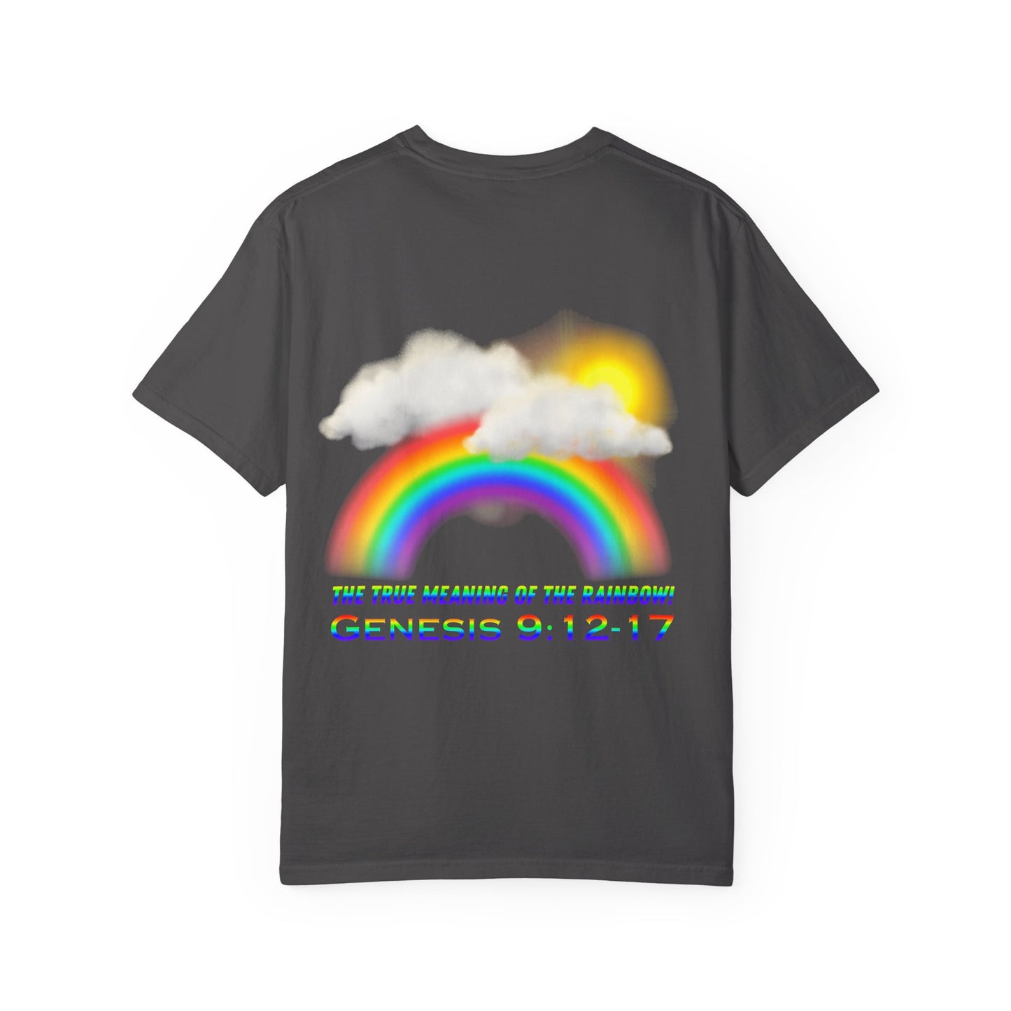 T-Shirt — Rainbow & Genesis 9:12-17 Faith Graphic