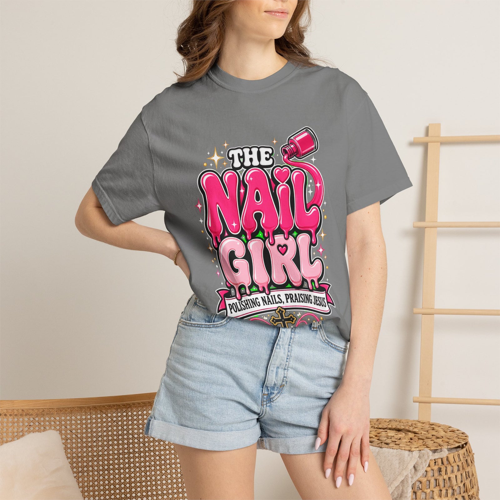 The Nail Girl T-Shirt — Polishing Nails, Praising Jesus Graphic Tee