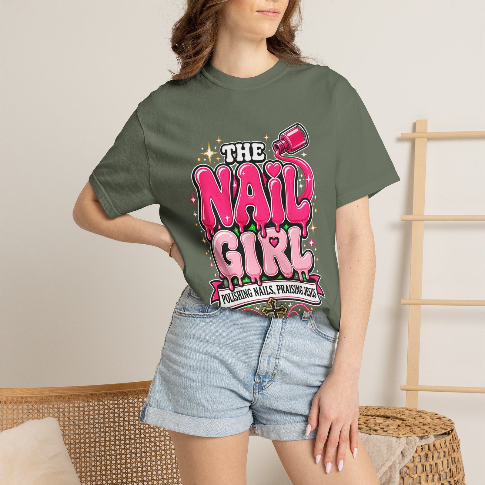 The Nail Girl T-Shirt — Polishing Nails, Praising Jesus Graphic Tee