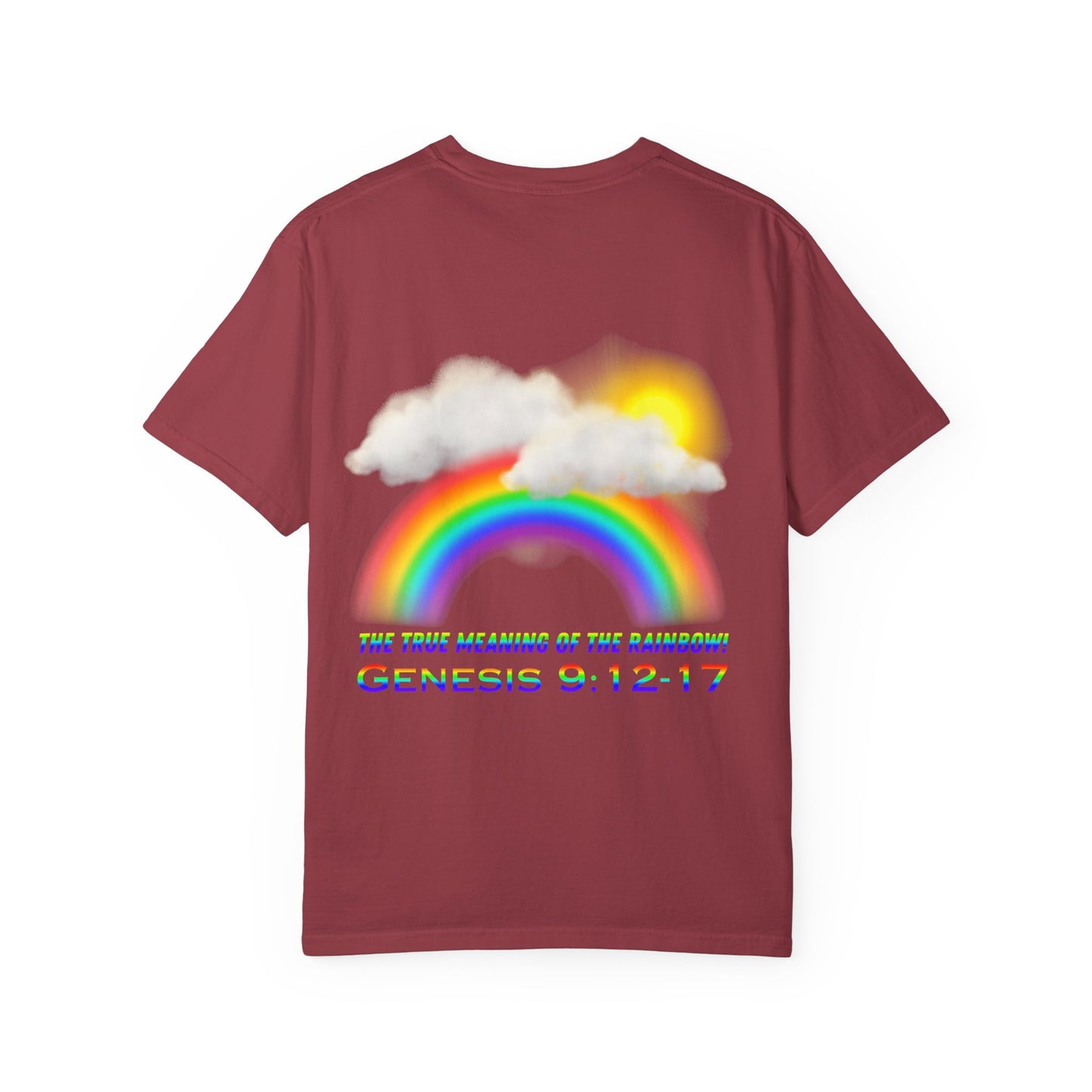 T-Shirt — Rainbow & Genesis 9:12-17 Faith Graphic