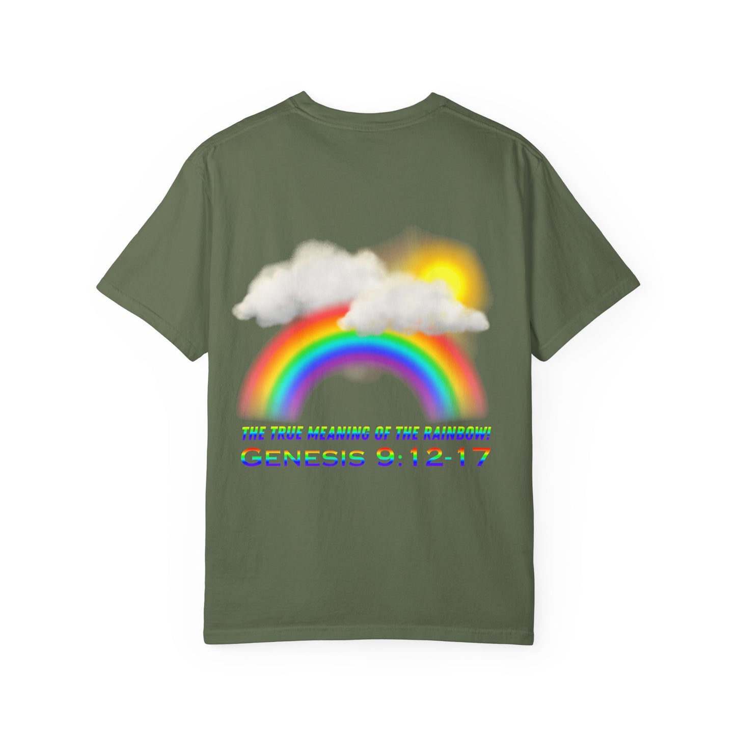 T-Shirt — Rainbow & Genesis 9:12-17 Faith Graphic