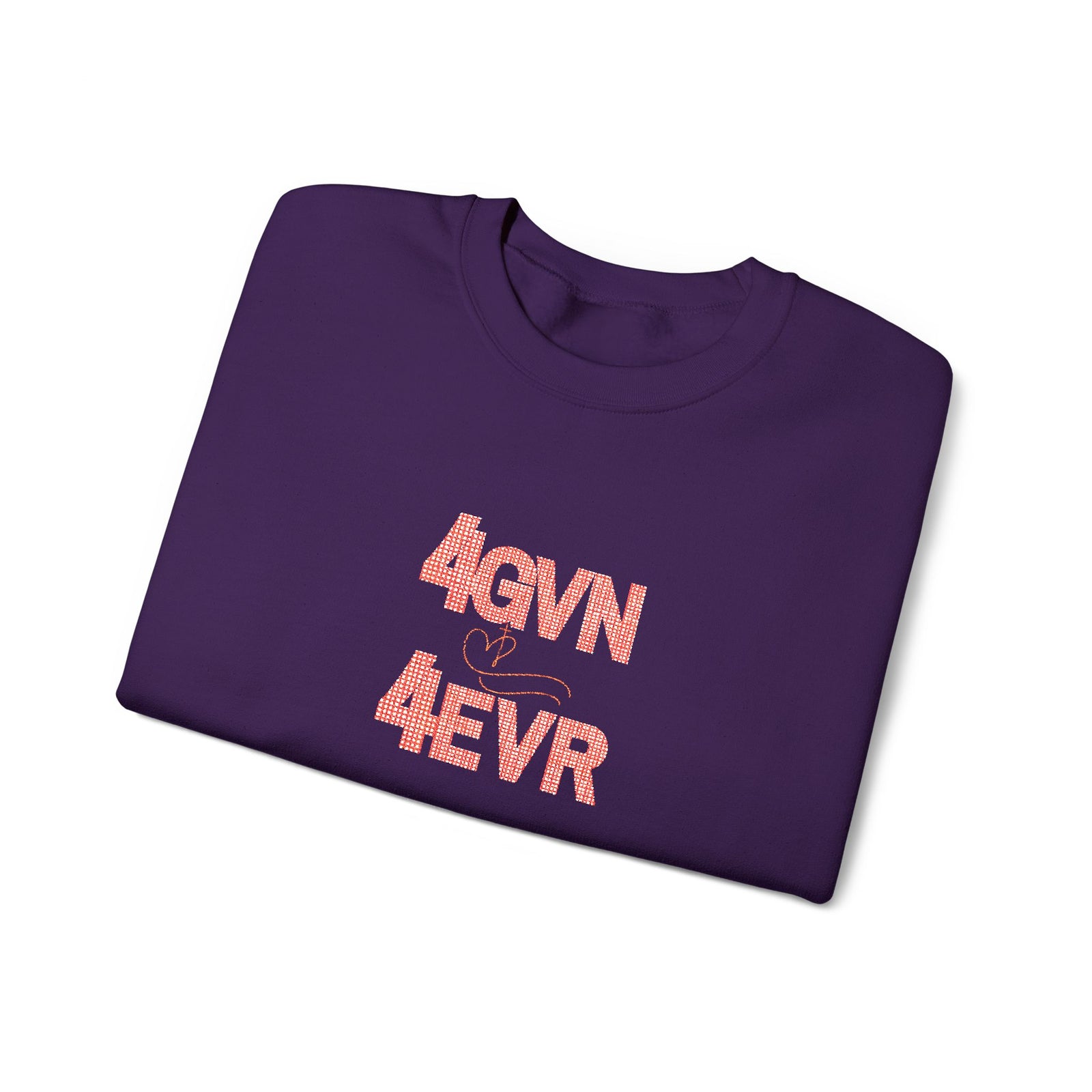 Crewneck Sweatshirt — 'AGAIN NEVER' Floral Text Design, White Cozy Pullover