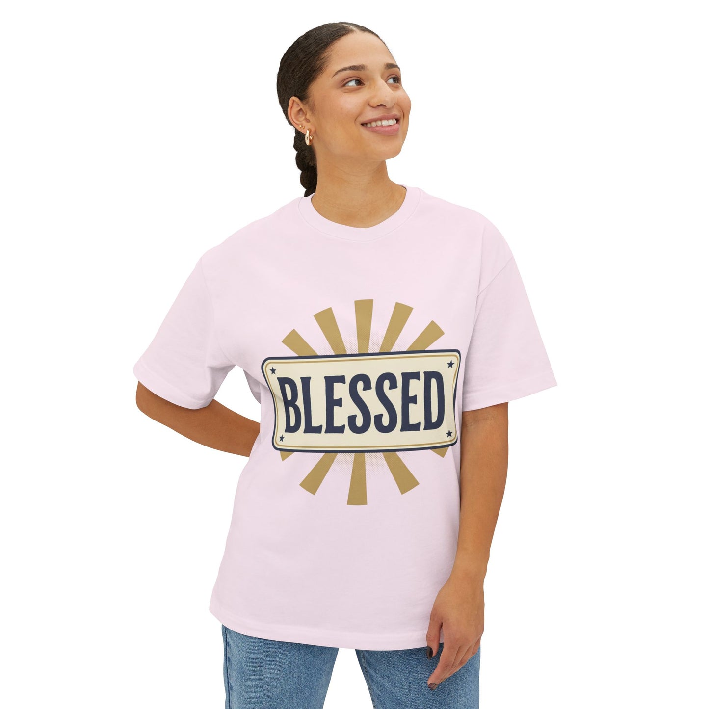 Blessed Vintage Sign T-Shirt — Oversized Boxy Tee