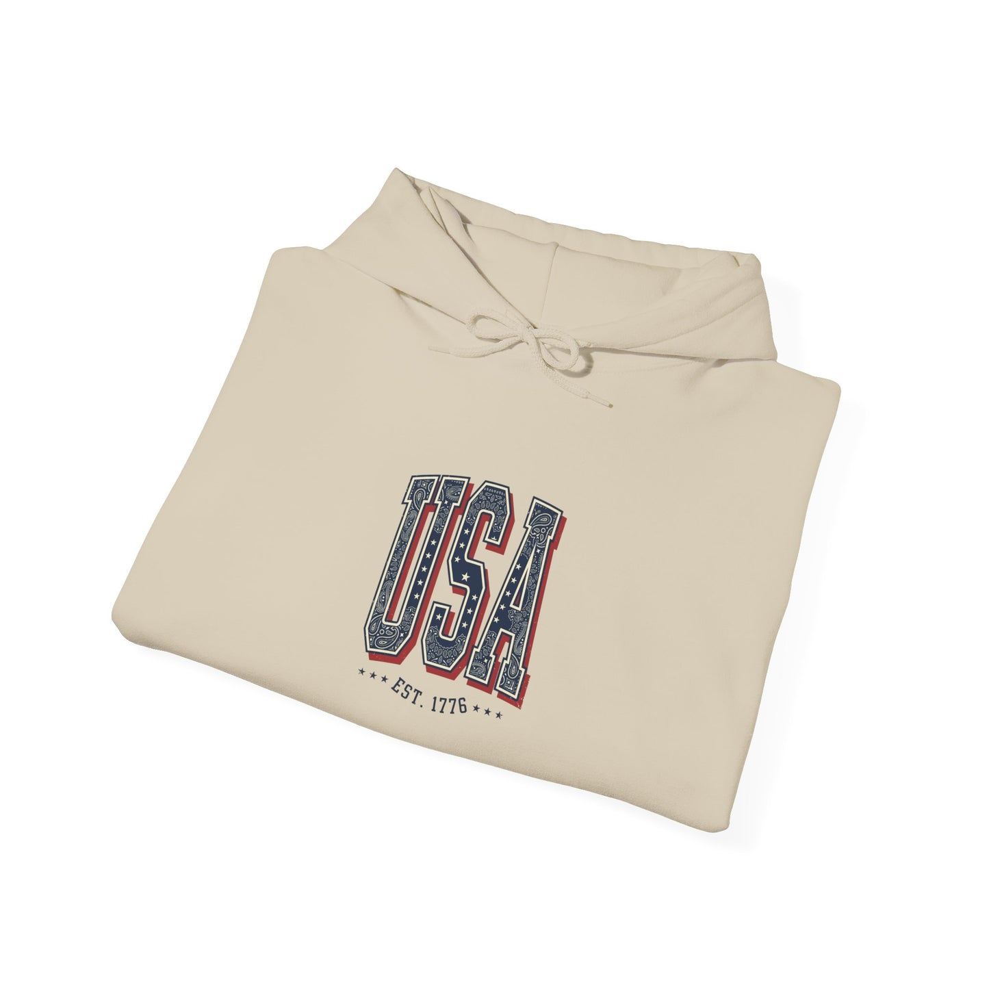 USA Arch Retro Typography Hoodie | 4th of July Vintage Americana