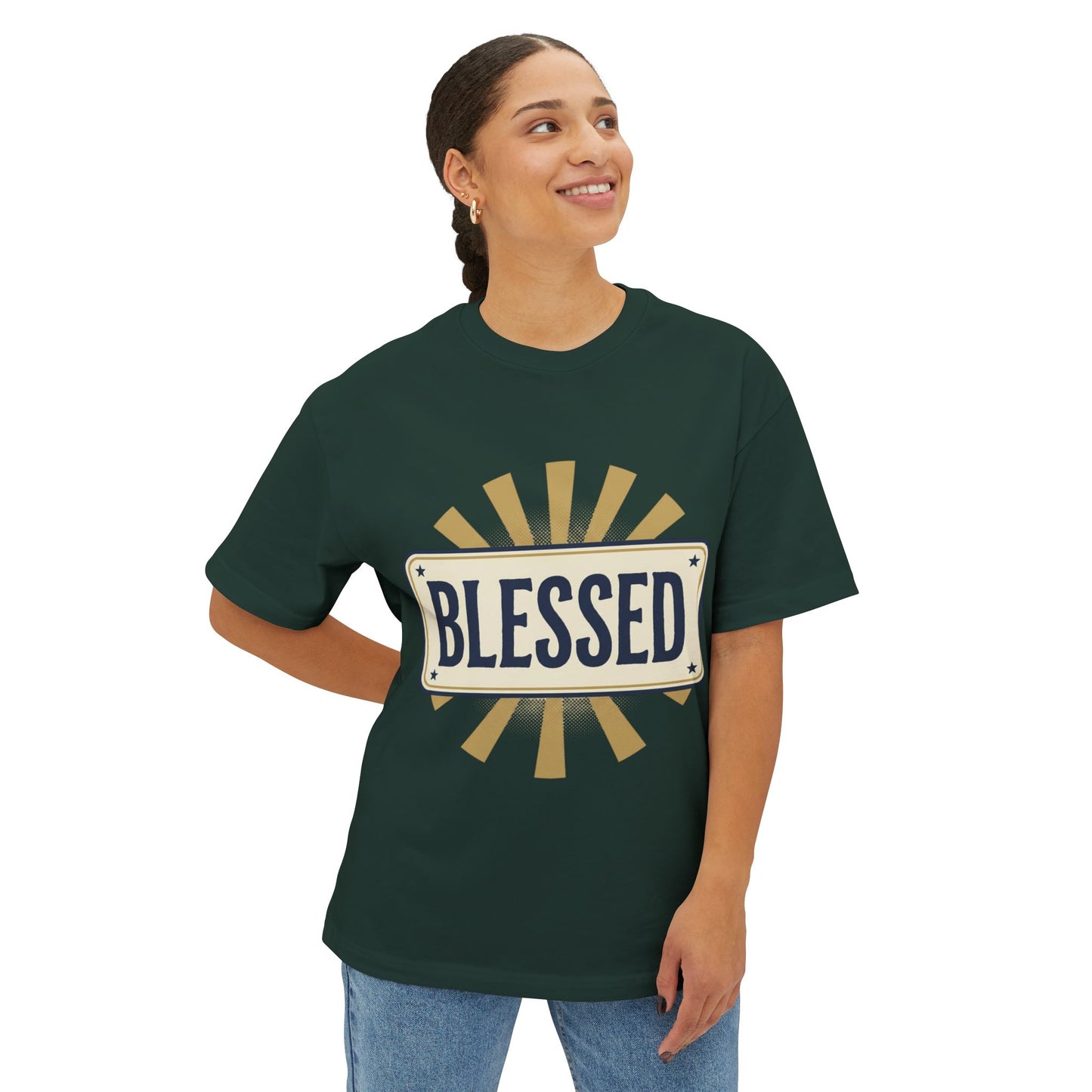 Blessed Vintage Sign T-Shirt — Oversized Boxy Tee