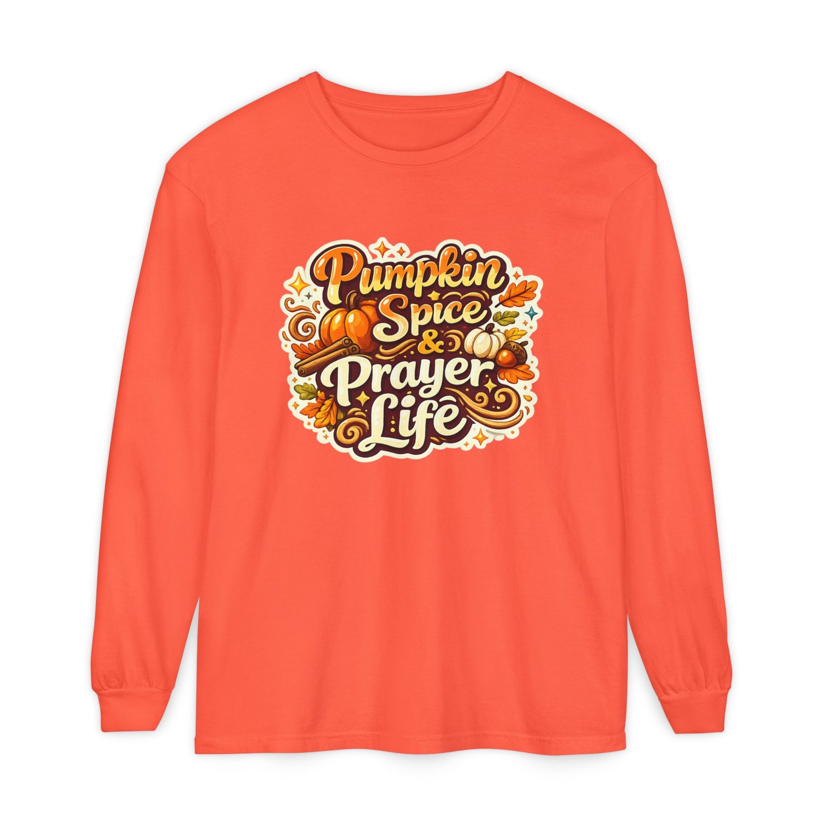 Pumpkin Spice & Prayer Life Long Sleeve Tee