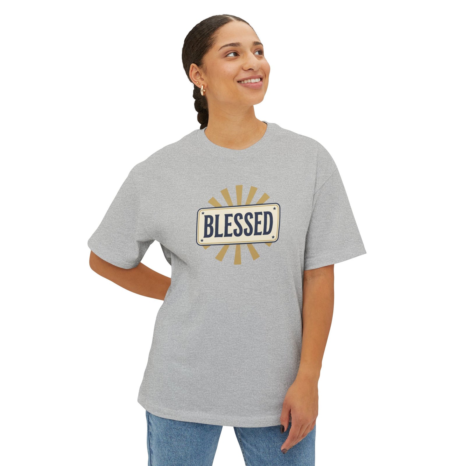 Blessed Vintage Sign T-Shirt — Oversized Boxy Tee
