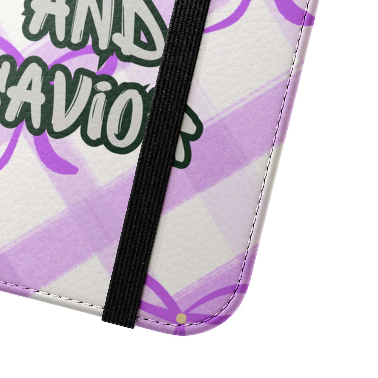 Christian Flip Phone Case — "Jesus Is My Lord and Savior" Purple Bow Plaid Wallet