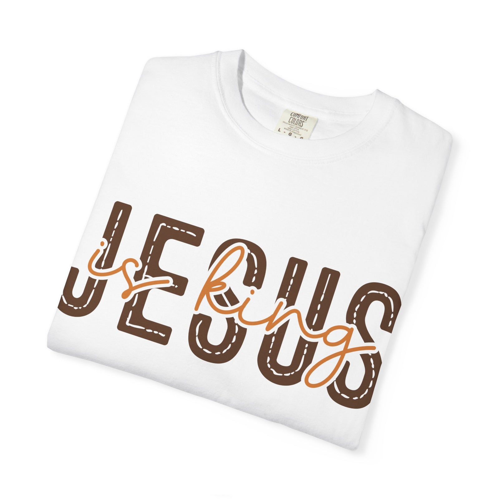 Jesus Loving T-Shirt — Faith-Based Graphic Tee with Script & Block Lettering
