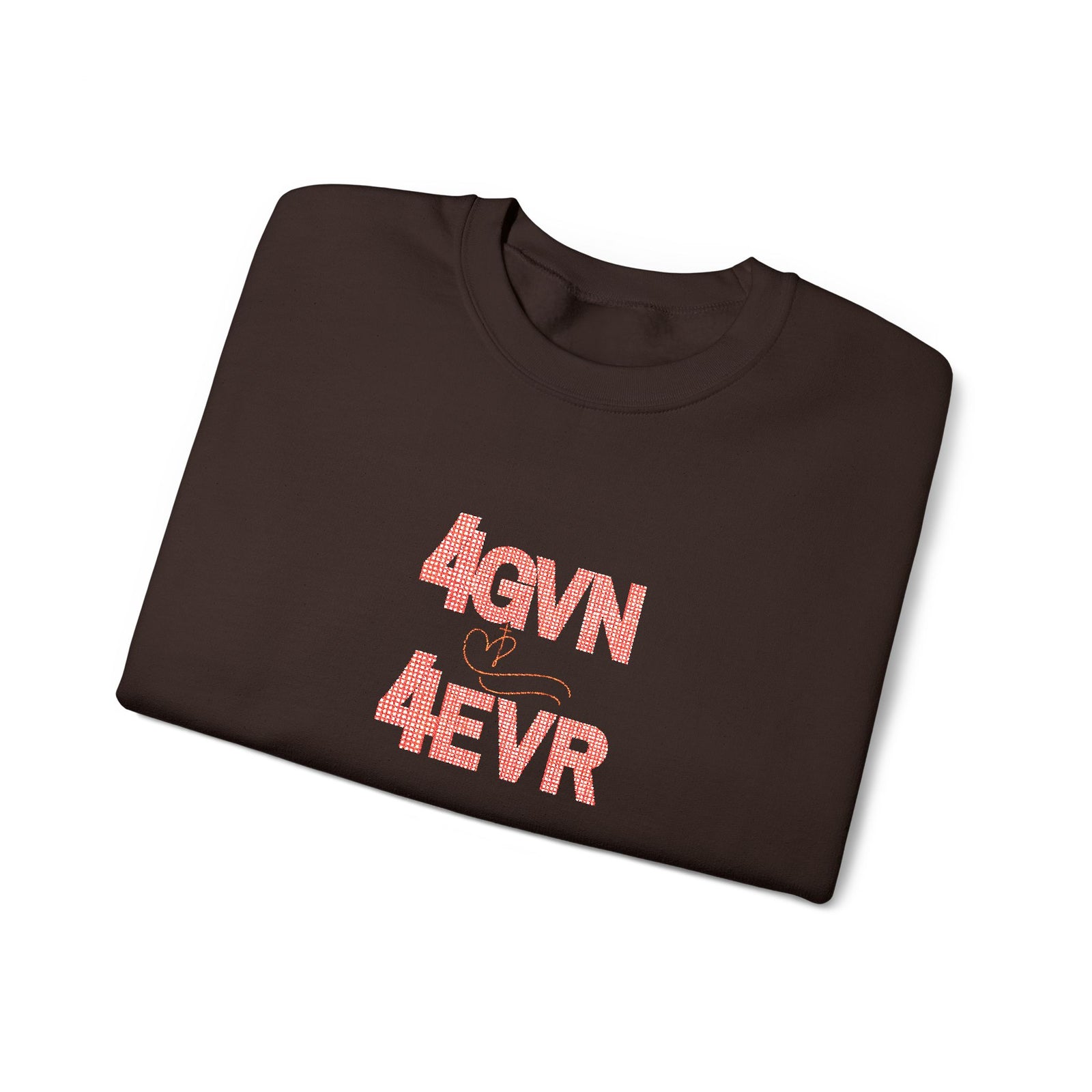 Crewneck Sweatshirt — 'AGAIN NEVER' Floral Text Design, White Cozy Pullover