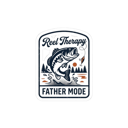 Reel Therapy Fishing Sticker | Father Mode, Retro Dad Humor