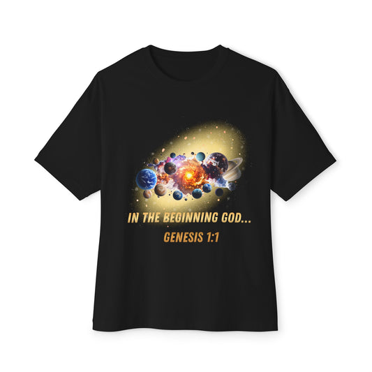 Genesis 1:1 Creation Tee — Cosmic Bible Verse T-Shirt