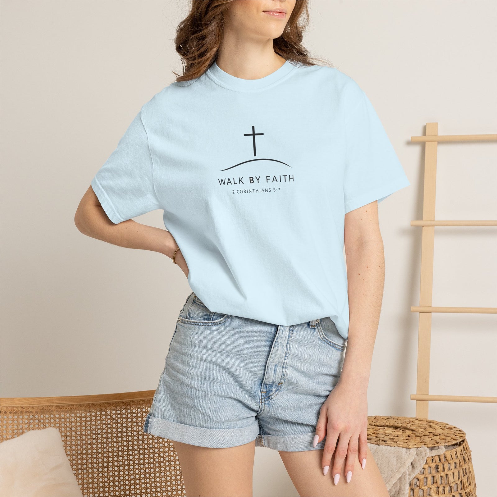 Faith Cross T‑Shirt — "Walk By Faith" Christian Tee