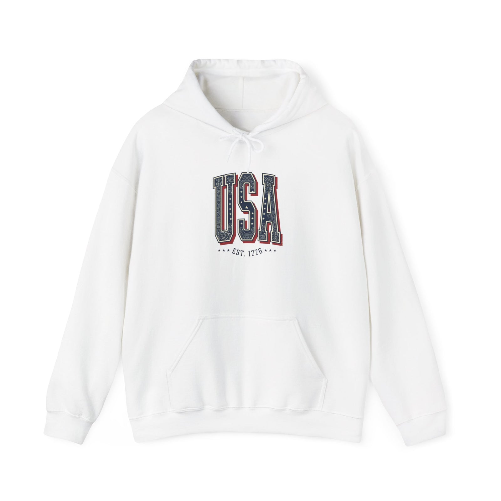 USA Arch Retro Typography Hoodie | 4th of July Vintage Americana
