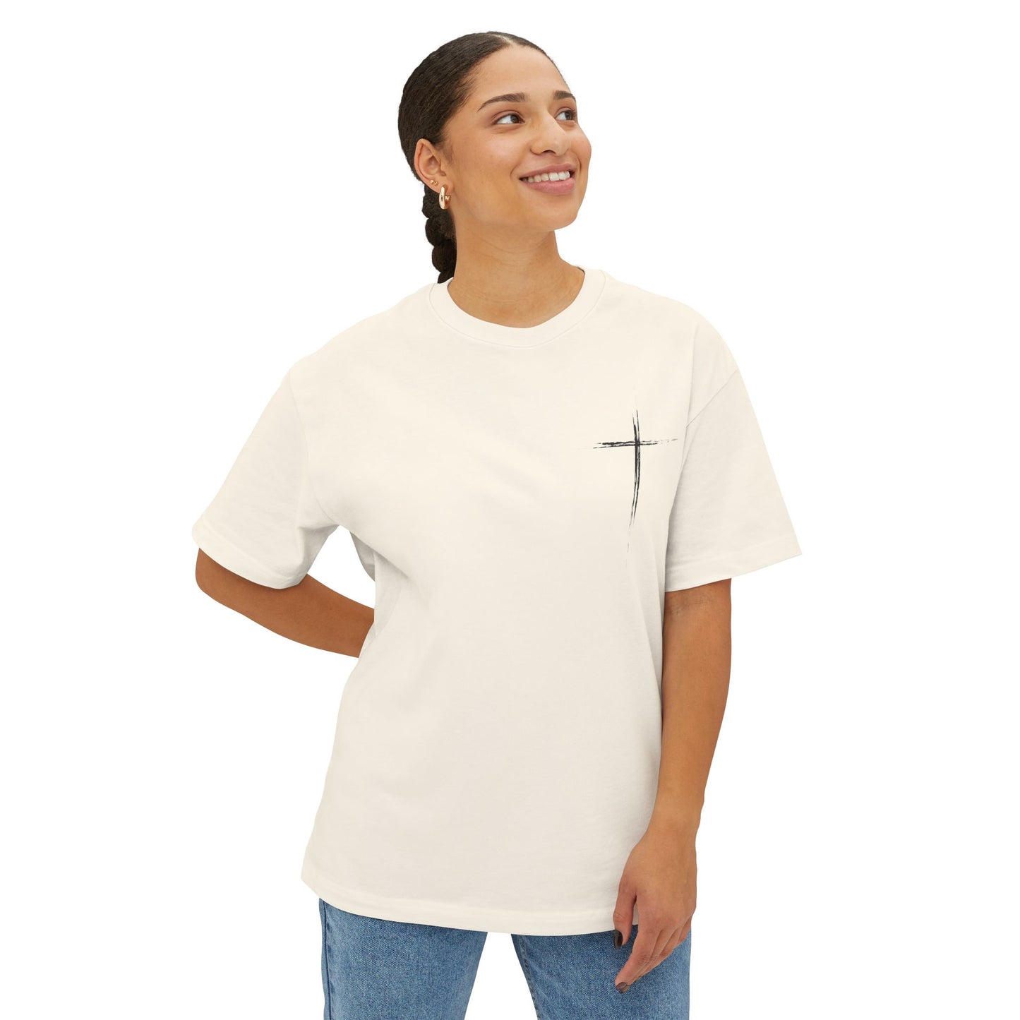 5G Connection with God Oversized Tee — Christian Graphic Boxy T-Shirt