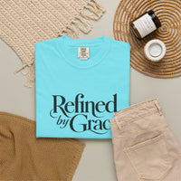 Load image into Gallery viewer, Refined by Grace T-Shirt — Minimal Christian Cross Graphic Tee