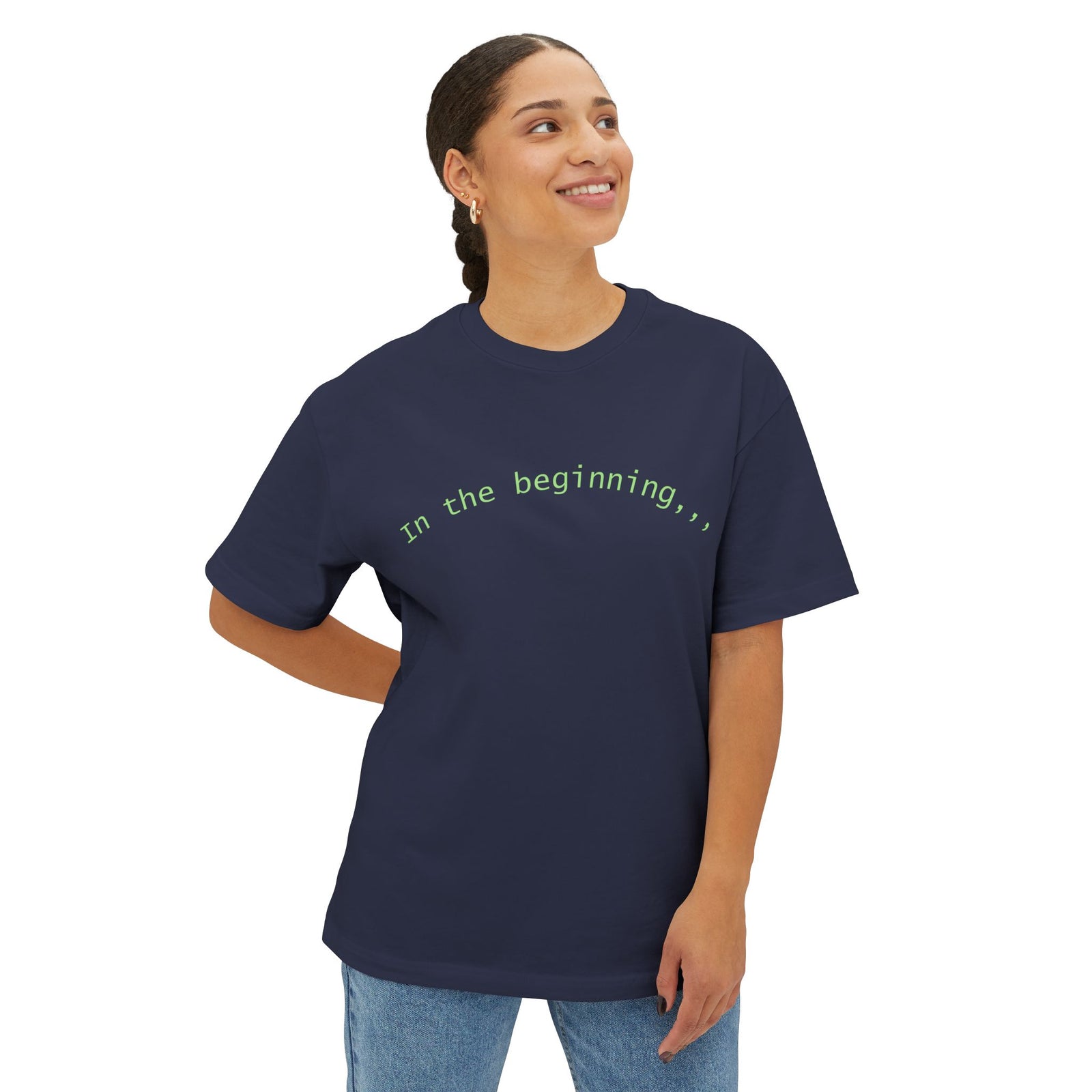 T-Shirt — "God Created" Earth Graphic Tee (Eco, Faith & Nature Love)