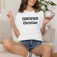 Load image into Gallery viewer, Embroidered "Certified Christian" Short Sleeve Tee