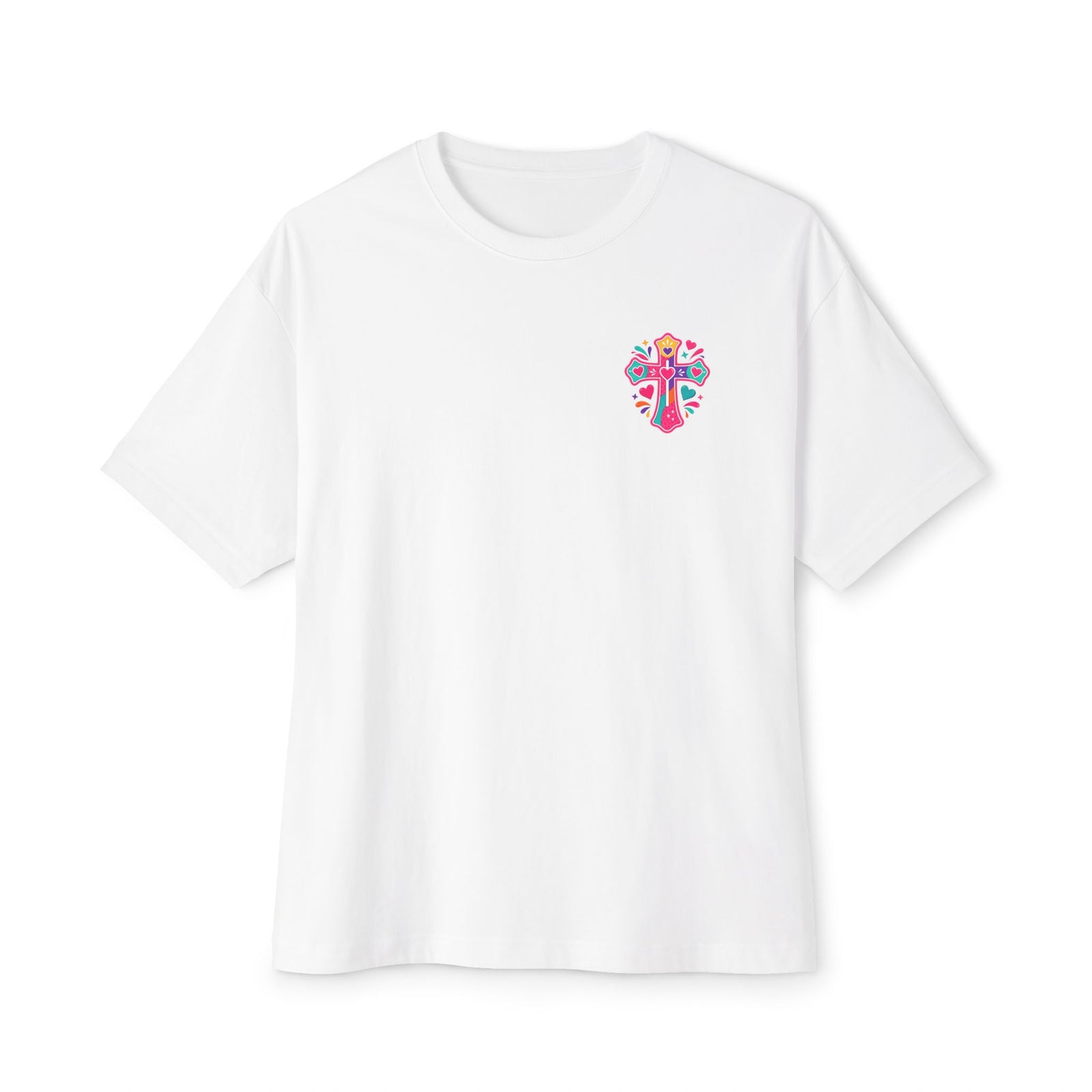 Christian Tee — "I Have Messy Hair, Pajamas On, But Jesus Still Loves Me" Boxy T-Shirt