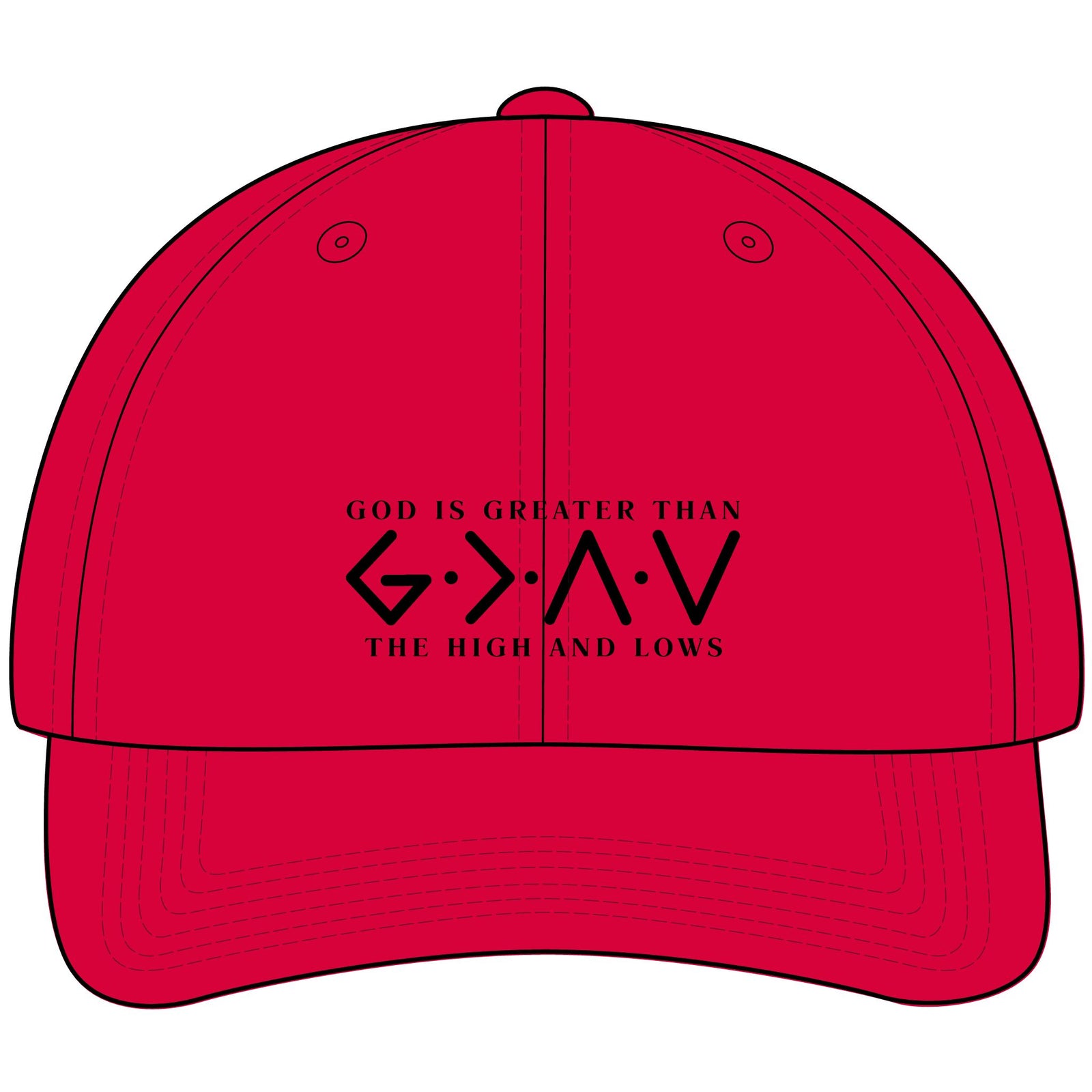 Christian Dad Hat – "God Is Greater Than The Highs And Lows" Embroidered Baseball Cap