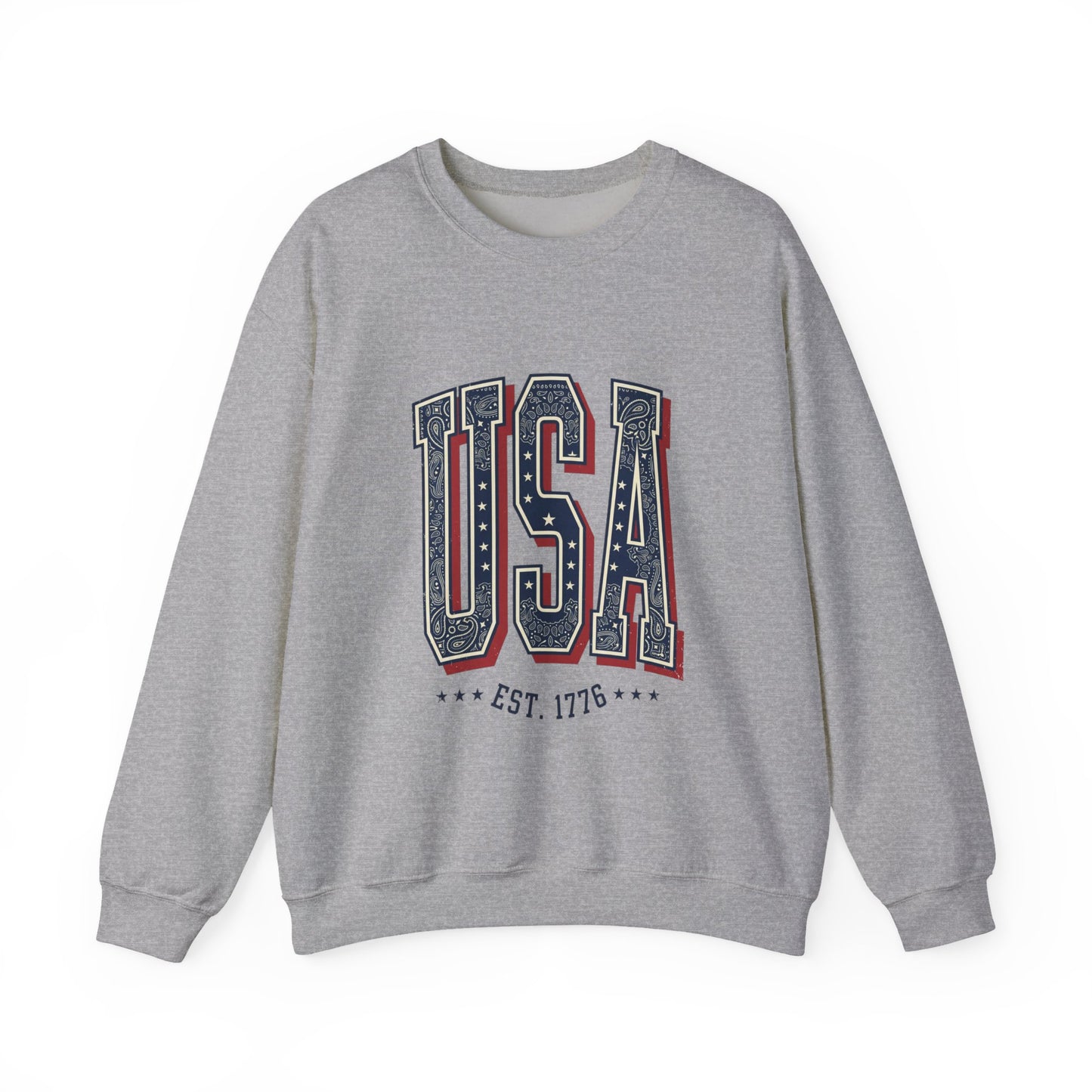 USA Vintage Americana Crewneck Sweatshirt | 4th of July Stars & Stripes