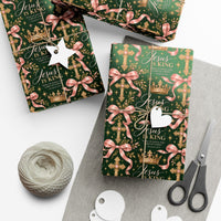 Load image into Gallery viewer, "Jesus Is King" Christmas Wrapping Paper