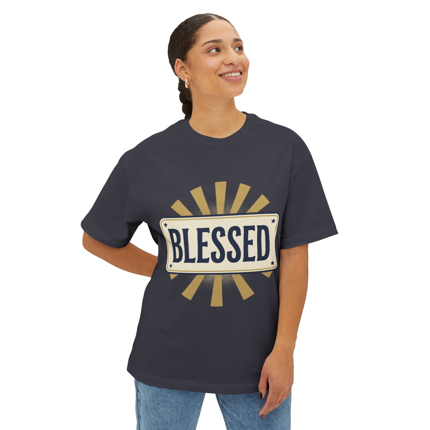 Blessed Vintage Sign T-Shirt — Oversized Boxy Tee